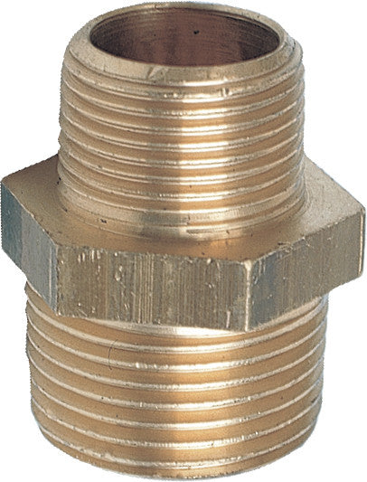 Red.nippel utv./utv. messing 2 x 1 1/2"